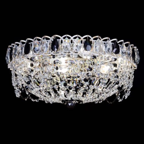 Люстра Каскад Ажур Черная белая в Подольске Гусь Хрустальный