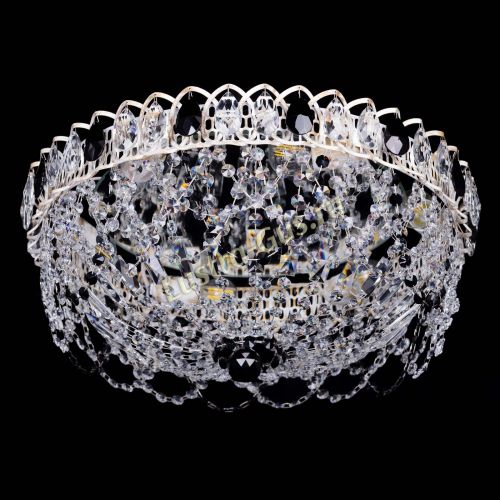 Люстра Каскад Ажур Черная белая в Подольске Гусь Хрустальный