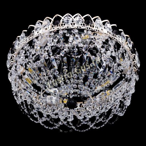 Люстра Каскад Ажур Черная белая в Подольске Гусь Хрустальный