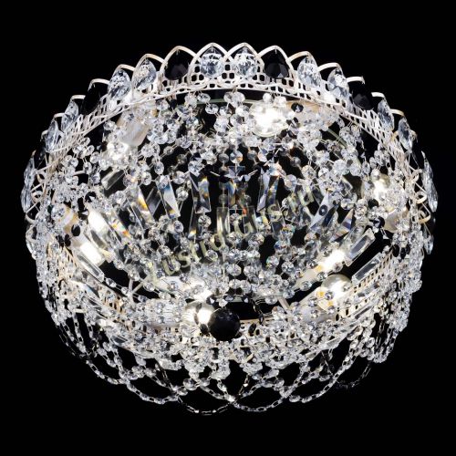 Люстра Каскад Ажур Черная белая в Подольске Гусь Хрустальный