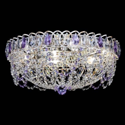 Люстра Каскад Ажур Фиолетовая белая в Подольске Гусь Хрустальный