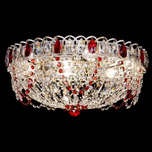 Люстра Каскад Ажур Красная белая в Подольске Гусь Хрустальный