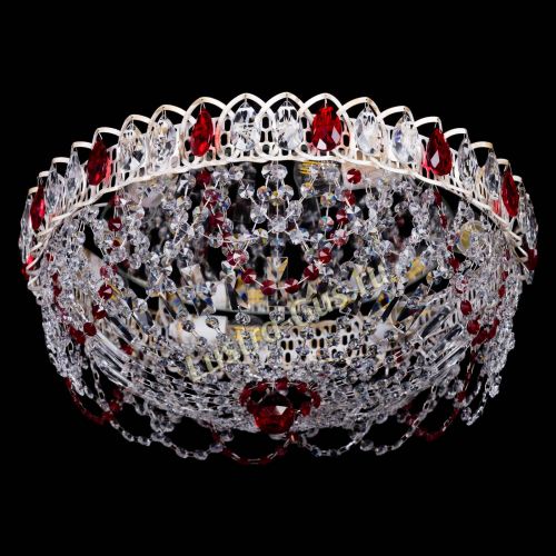 Люстра Каскад Ажур Красная белая в Подольске Гусь Хрустальный