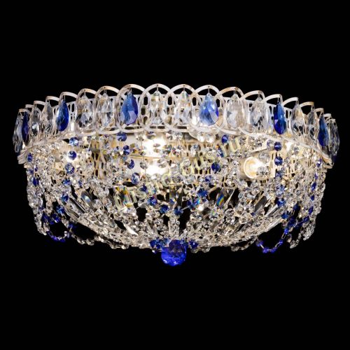 Люстра Каскад Ажур Синяя белая в Подольске Гусь Хрустальный