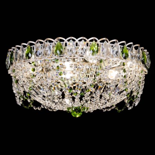 Люстра Каскад Ажур Зеленая белая в Подольске Гусь Хрустальный