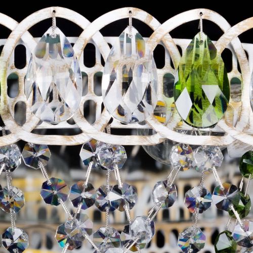 Люстра Каскад Ажур Зеленая белая в Подольске Гусь Хрустальный