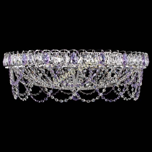 Люстра Каскад Ажур 700 мм фиолетовый в Подольске Гусь Хрустальный