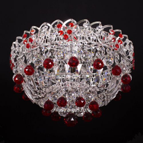 Люстра Катерина шар красная в Подольске Гусь Хрустальный