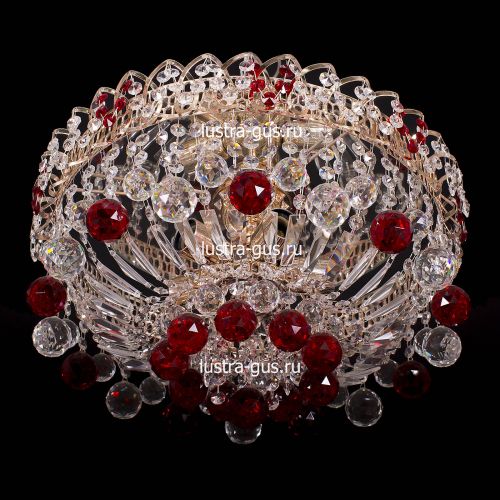 Люстра Катерина шар красная в Подольске Гусь Хрустальный