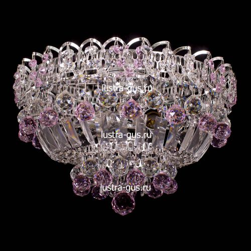 Люстра Катерина шар розовая в Подольске Гусь Хрустальный