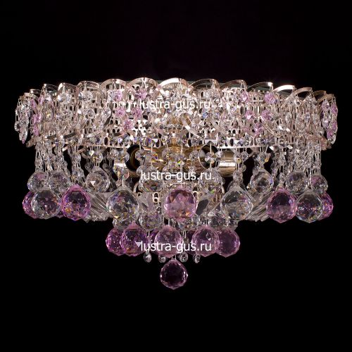 Люстра Катерина шар розовая в Подольске Гусь Хрустальный