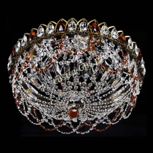 Люстра Хрустальный Каскад Ажур под бронзу Чайная в Подольске Гусь Хрустальный