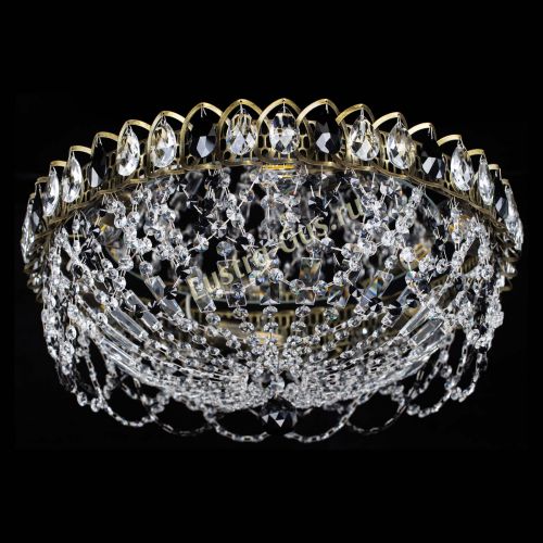 Люстра Хрустальный Каскад Ажур под бронзу Черная в Подольске Гусь Хрустальный