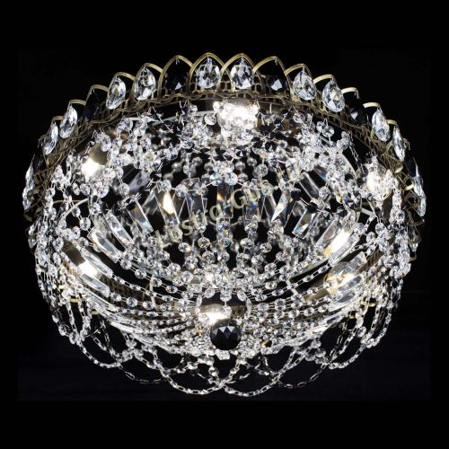 Люстра Хрустальный Каскад Ажур под бронзу Черная в Подольске Гусь Хрустальный