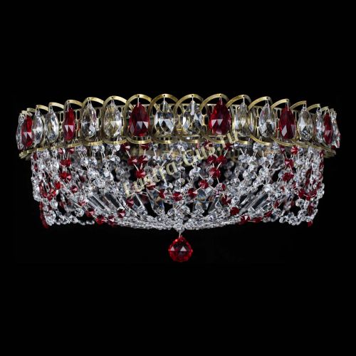 Люстра Хрустальный Каскад Ажур под бронзу Красная в Подольске Гусь Хрустальный