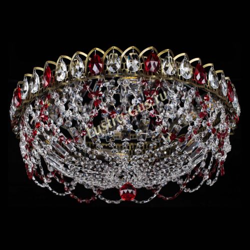 Люстра Хрустальный Каскад Ажур под бронзу Красная в Подольске Гусь Хрустальный