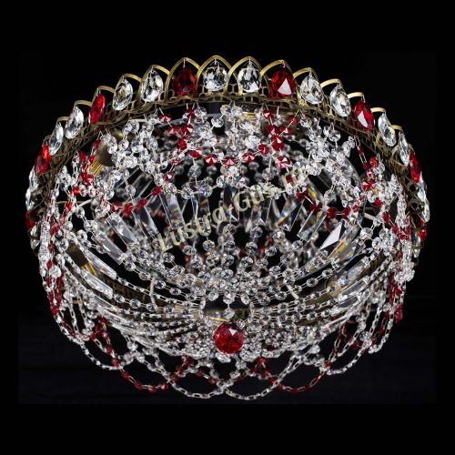 Люстра Хрустальный Каскад Ажур под бронзу Красная в Подольске Гусь Хрустальный