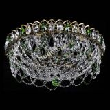 Люстра Хрустальный Каскад Ажур под бронзу Зеленая в Подольске