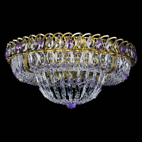 Люстра Кольцо Классика Пластинка фиолетовая под бронзу в Подольске Гусь Хрустальный