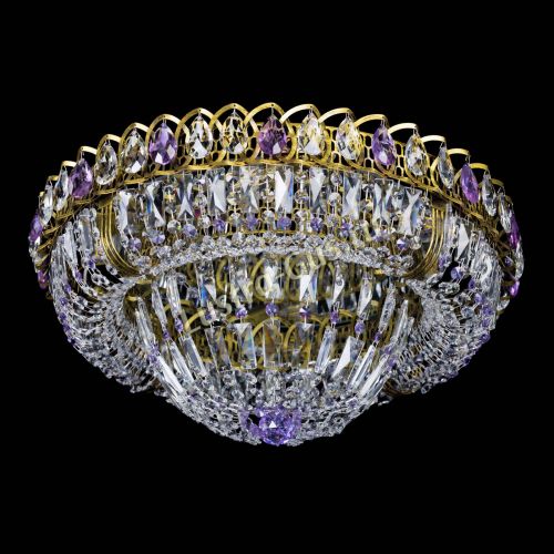 Люстра Кольцо Классика Пластинка фиолетовая под бронзу в Подольске Гусь Хрустальный