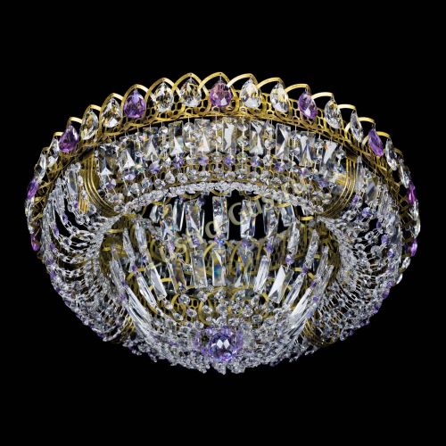 Люстра Кольцо Классика Пластинка фиолетовая под бронзу в Подольске Гусь Хрустальный