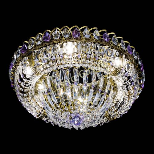 Люстра Кольцо Классика Пластинка фиолетовая под бронзу в Подольске Гусь Хрустальный