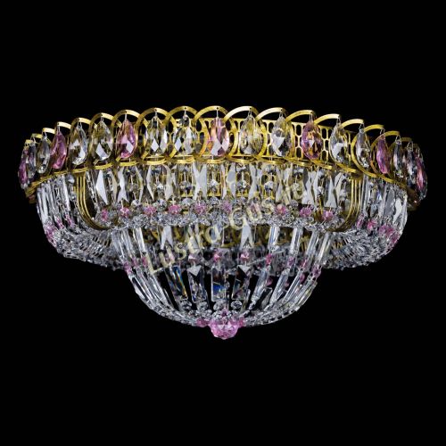 Люстра Кольцо Классика Пластинка розовая под бронзу в Подольске Гусь Хрустальный