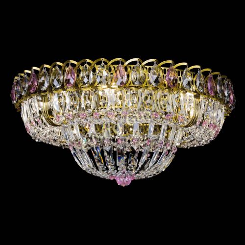 Люстра Кольцо Классика Пластинка розовая под бронзу в Подольске Гусь Хрустальный