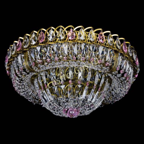 Люстра Кольцо Классика Пластинка розовая под бронзу в Подольске Гусь Хрустальный