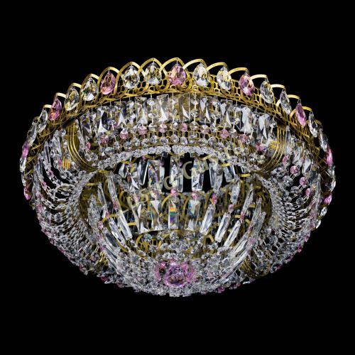 Люстра Кольцо Классика Пластинка розовая под бронзу в Подольске Гусь Хрустальный