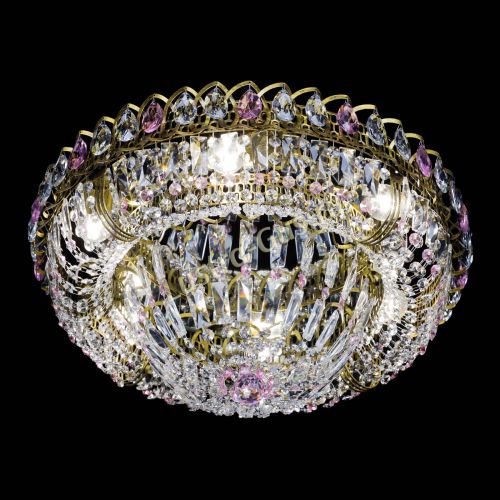 Люстра Кольцо Классика Пластинка розовая под бронзу в Подольске Гусь Хрустальный