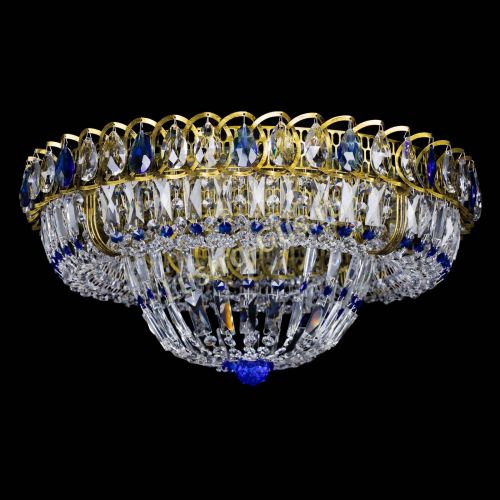 Люстра Кольцо Классика Пластинка синяя под бронзу в Подольске Гусь Хрустальный