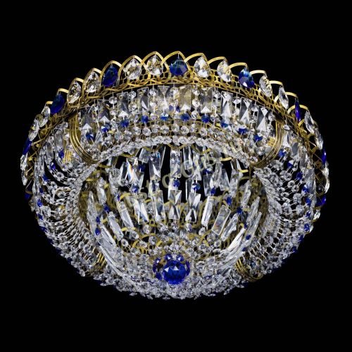 Люстра Кольцо Классика Пластинка синяя под бронзу в Подольске Гусь Хрустальный