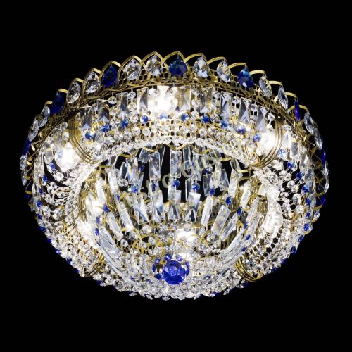 Люстра Кольцо Классика Пластинка синяя под бронзу в Подольске Гусь Хрустальный