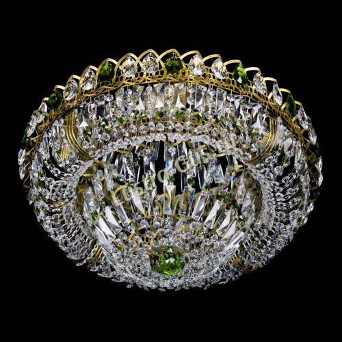 Люстра Кольцо Классика Пластинка зеленая под бронзу в Подольске Гусь Хрустальный