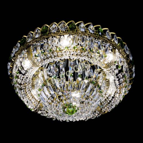 Люстра Кольцо Классика Пластинка зеленая под бронзу в Подольске Гусь Хрустальный