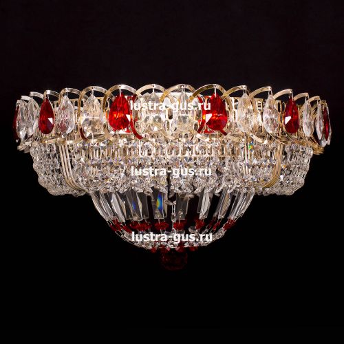 Люстра Кольцо Классика красная в Подольске Гусь Хрустальный