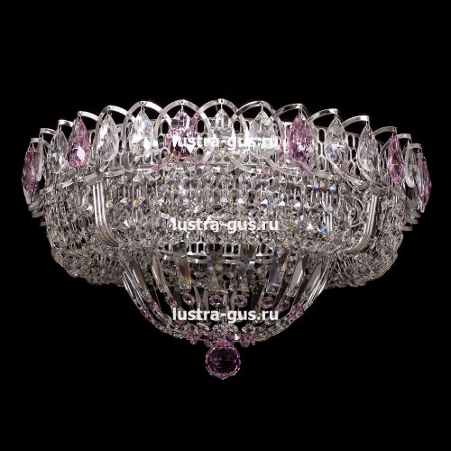 Люстра Кольцо Классика розовая в Подольске Гусь Хрустальный