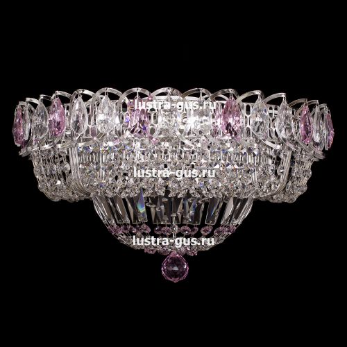 Люстра Кольцо Классика розовая в Подольске Гусь Хрустальный