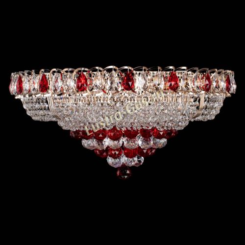 Люстра Кольцо пирамида шар 40 мм красная в Подольске Гусь Хрустальный