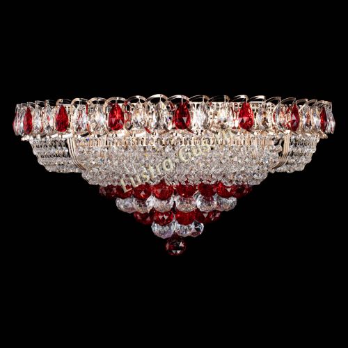 Люстра Кольцо пирамида шар 40 мм красная в Подольске Гусь Хрустальный