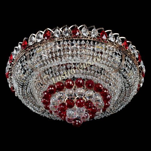 Люстра Кольцо пирамида шар 40 мм красная в Подольске Гусь Хрустальный