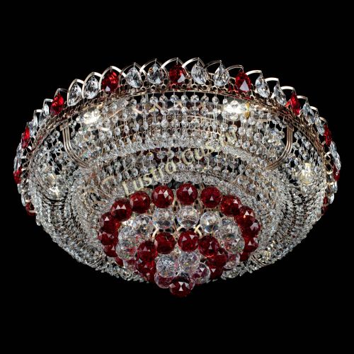 Люстра Кольцо пирамида шар 40 мм красная в Подольске Гусь Хрустальный