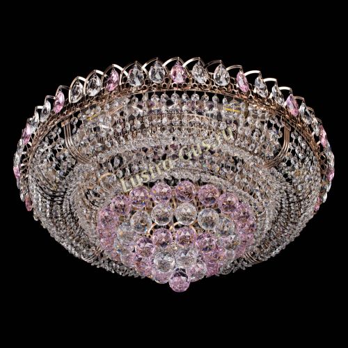 Люстра Кольцо пирамида шар 40 мм розовая в Подольске Гусь Хрустальный