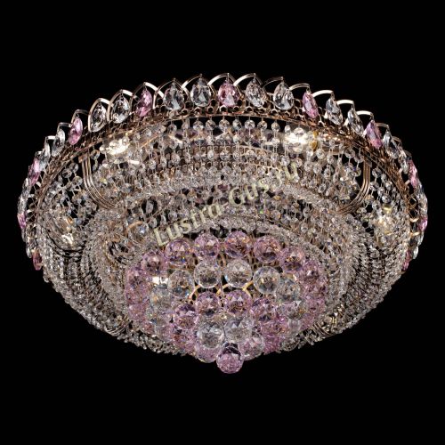 Люстра Кольцо пирамида шар 40 мм розовая в Подольске Гусь Хрустальный