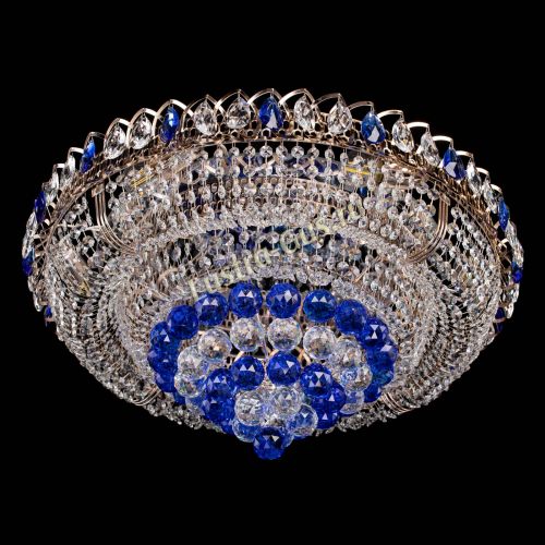 Люстра Кольцо пирамида шар 40 мм синяя в Подольске Гусь Хрустальный