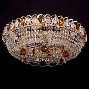 Люстра потолочная для низкого потолка Кольцо Снежинка чайная