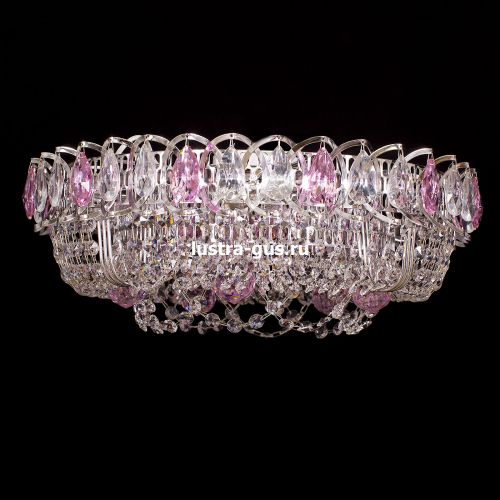 Люстра Кольцо Снежинка розовая в Подольске Гусь Хрустальный