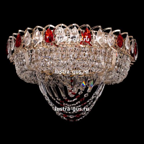 Люстра Кольцо Водоворот красная в Подольске Гусь Хрустальный