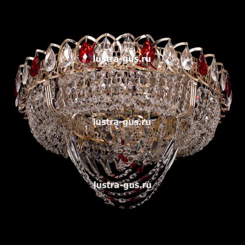 Люстра Кольцо Водоворот красная в Подольске Гусь Хрустальный